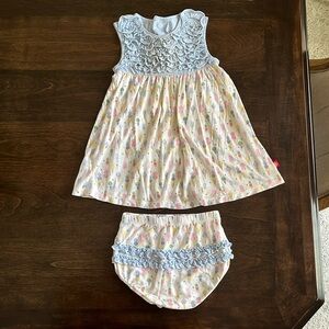 Baby girl Magnetic Me dress with bloomers. 12-18 Months.